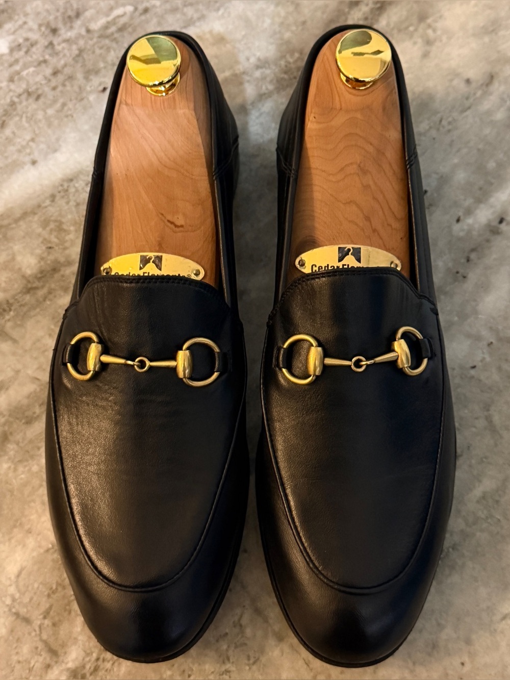 GUCCI JORDAAN HORSEBIT BLACK LEATHER MOCCASIN $1050 37.5 / 7.5 US BRIXTON